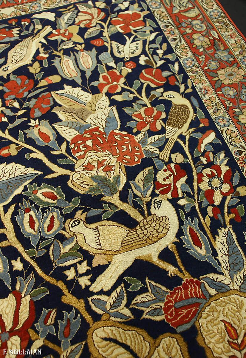 Antique Persian Qum Part Silk “SHAKERI” Rug n°:48698472